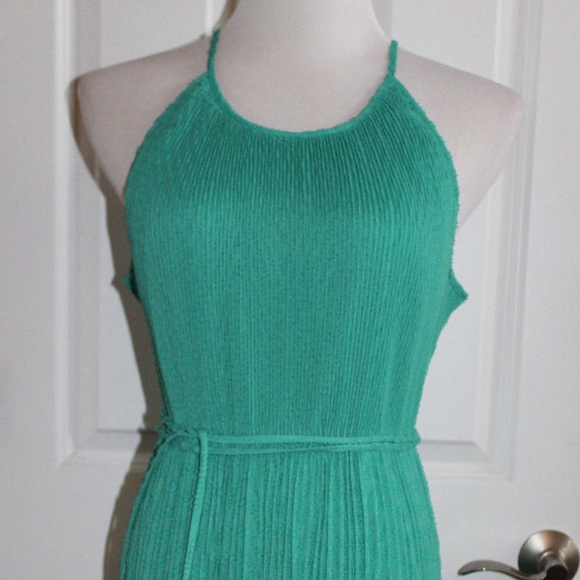ELLE Women’s Green Pleated Trapeze Lined Dress - Picture 4 of 7